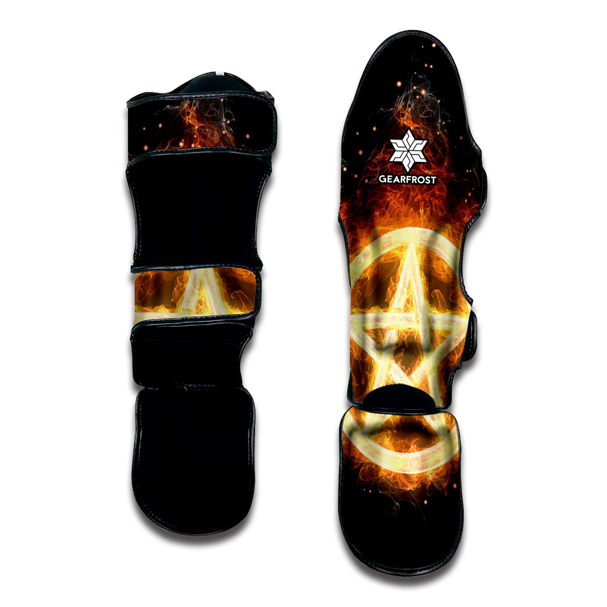 Flame Pentagram Print Muay Thai Shin Guard