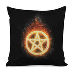 Flame Pentagram Print Pillow Cover