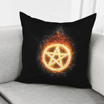 Flame Pentagram Print Pillow Cover