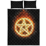 Flame Pentagram Print Quilt Bed Set