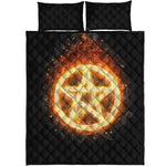 Flame Pentagram Print Quilt Bed Set