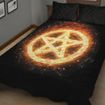Flame Pentagram Print Quilt Bed Set