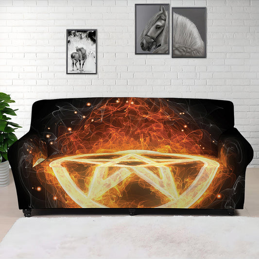 Flame Pentagram Print Sofa Cover