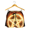 Flame Pentagram Print Women's Shorts