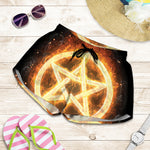 Flame Pentagram Print Women's Shorts