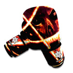 Flame Satanic Pentagram Print Boxing Gloves