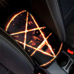 Flame Satanic Pentagram Print Car Center Console Cover