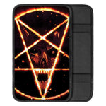 Flame Satanic Pentagram Print Car Center Console Cover