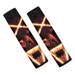 Flame Satanic Pentagram Print Car Seat Belt Covers