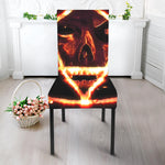 Flame Satanic Pentagram Print Dining Chair Slipcover
