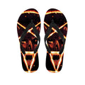 Flame Satanic Pentagram Print Flip Flops