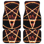 Flame Satanic Pentagram Print Front and Back Car Floor Mats
