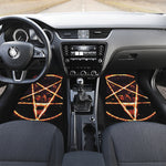 Flame Satanic Pentagram Print Front and Back Car Floor Mats
