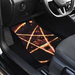 Flame Satanic Pentagram Print Front and Back Car Floor Mats