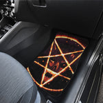 Flame Satanic Pentagram Print Front and Back Car Floor Mats