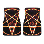 Flame Satanic Pentagram Print Front Car Floor Mats