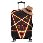 Flame Satanic Pentagram Print Luggage Cover