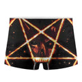 Flame Satanic Pentagram Print Men's Boxer Briefs