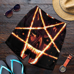 Flame Satanic Pentagram Print Men's Shorts