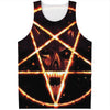 Flame Satanic Pentagram Print Men's Tank Top