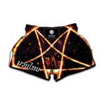 Flame Satanic Pentagram Print Muay Thai Boxing Shorts