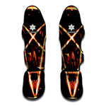 Flame Satanic Pentagram Print Muay Thai Shin Guard