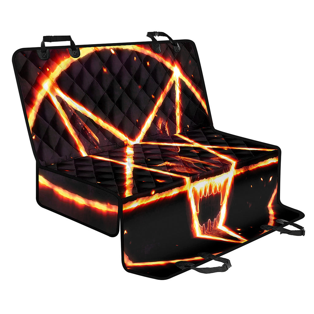 Flame Satanic Pentagram Print Pet Car Back Seat Cover