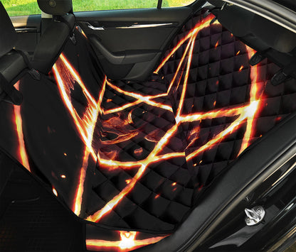 Flame Satanic Pentagram Print Pet Car Back Seat Cover