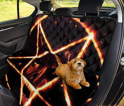 Flame Satanic Pentagram Print Pet Car Back Seat Cover