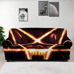 Flame Satanic Pentagram Print Sofa Cover