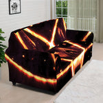 Flame Satanic Pentagram Print Sofa Cover