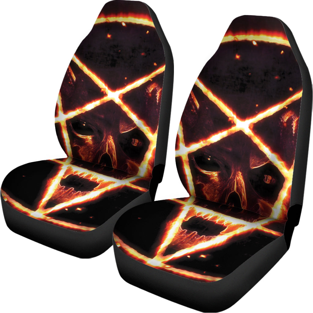 Flame Satanic Pentagram Print Universal Fit Car Seat Covers