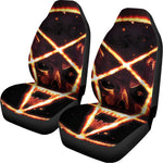 Flame Satanic Pentagram Print Universal Fit Car Seat Covers