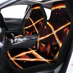 Flame Satanic Pentagram Print Universal Fit Car Seat Covers