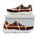 Flame Satanic Pentagram Print White Running Shoes
