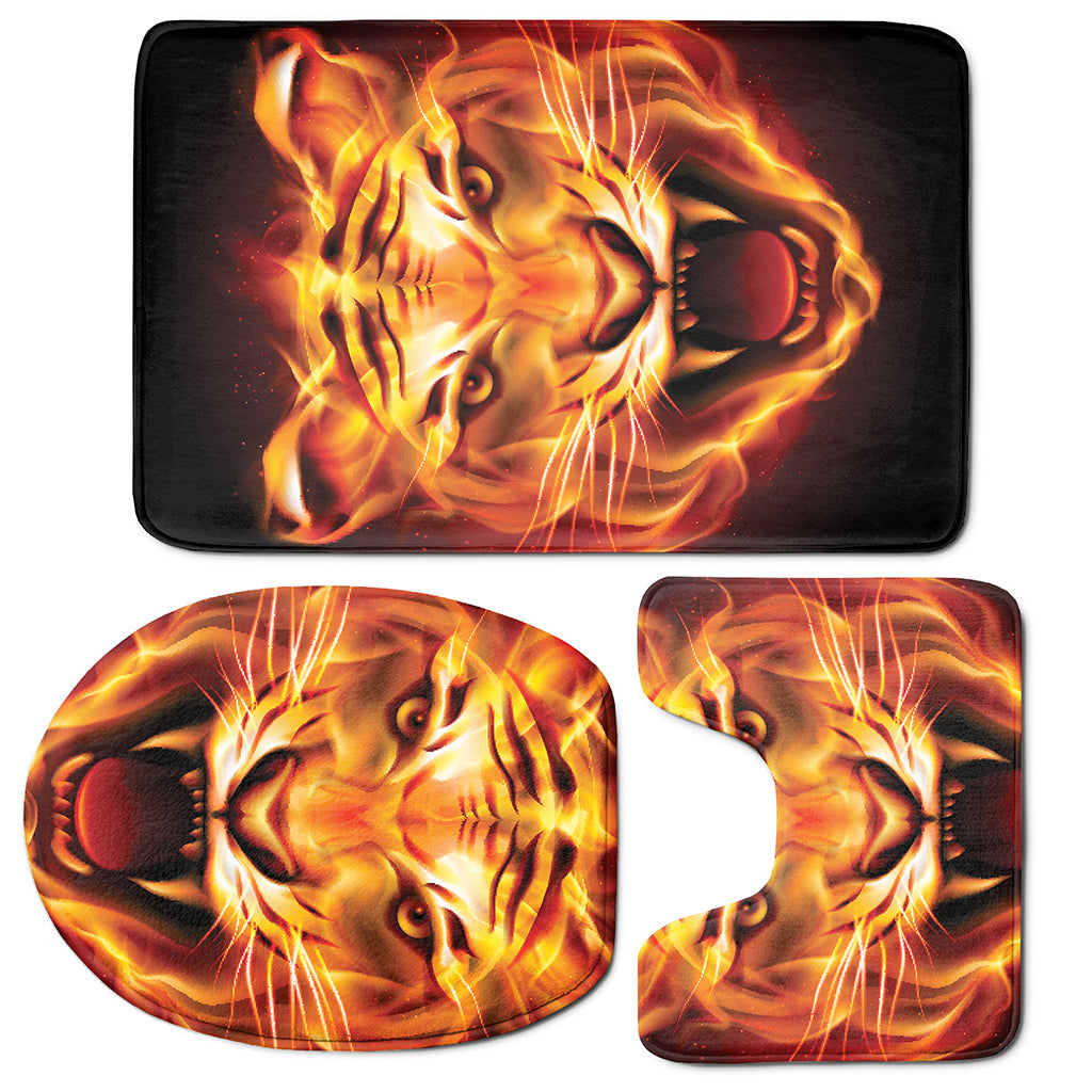 Flame Tiger Print 3 Piece Bath Mat Set