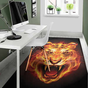 Flame Tiger Print Area Rug
