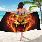Flame Tiger Print Beach Sarong Wrap