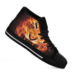 Flame Tiger Print Black High Top Shoes