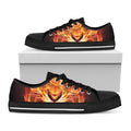 Flame Tiger Print Black Low Top Sneakers