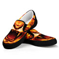 Flame Tiger Print Black Slip On Sneakers