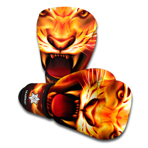 Flame Tiger Print Boxing Gloves