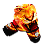 Flame Tiger Print Boxing Gloves