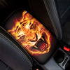 Flame Tiger Print Car Center Console Cover