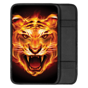 Flame Tiger Print Car Center Console Cover