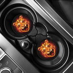 Flame Tiger Print Car Coasters