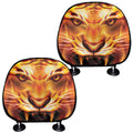 Flame Tiger Print Car Headrest Covers