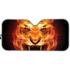 Flame Tiger Print Car Sun Shade