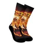 Flame Tiger Print Crew Socks