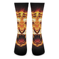 Flame Tiger Print Crew Socks